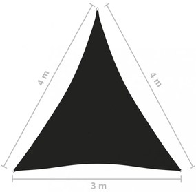 fekete háromszögű oxford-szövet napvitorla 3 x 4 x 4 m