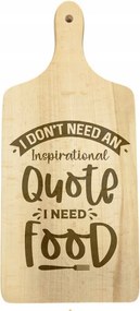 Vágódeszka vicces gravírozással Ételre van szükségem
