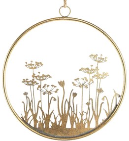 Fém faldekoráció FLOWERS RING Ø 41 cm arany
