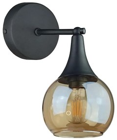 Fali lámpa STAR 1xE27/60W/230V fekete/füstös bézs