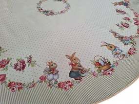 165 cm-es Abrosz húsvétra, kerek, vastag, nyuszis, Különböző Húsvéti Minták