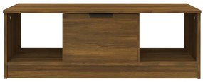 Barna tölgyszínű szerelt fa dohányzóasztal 102 x 50 x 36 cm