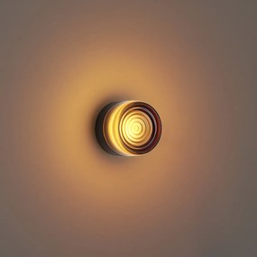 Design fali lámpa sötét bronz borostyánszínű üveggel IP44 - Michele