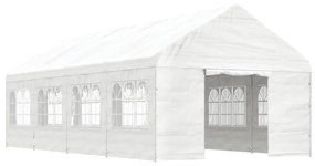 fehér polietilén pavilon tetővel 8,92 x 4,08 x 3,22 m