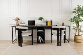 Twin Study Desk - antracit/fekete íróasztal