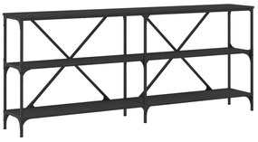 fekete szerelt fa és vas tálalóasztal 180x30x75 cm