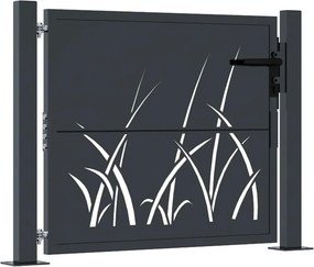 vidaXL antracit színű, fűmintás acél kerti kapu 100x100 cm