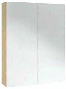 fehér és tölgy MDF tükrös fürdőszobaszekrény 60 x 15 x 75 cm