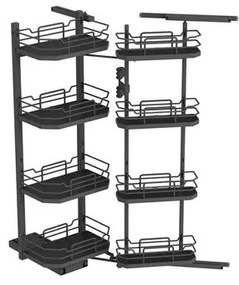 Konyhai fémrács, kamravasalat, 500mm, antracit, csillapított záródás, 8 kosár SIGE, Infinity Line 230B