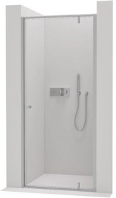 Cerano Ferri, 1-szárnyú zuhany csuklós ajtó 90x195 cm, 6mm átlátszó üveg, króm profil, CER-CER-425626