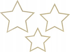 Karácsonyi dekorációs medálok Csillagok fából csillámokkal 3 db