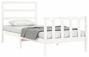 fehér tömör fenyőfa ágykeret matrac nélkül 90 x 190 cm