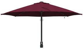 Falra Szerelhető Kerti Napernyő LED-del Burgundi Vörös 248 cm