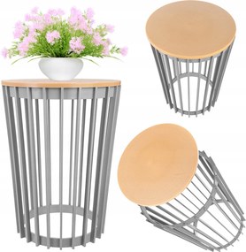 Virágágyás Álló Virágtartó Állvány Loft Kétoldalas Szürke Polc Asztallap 54 cm