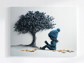 Poszter Lány Gyerek Könyv Fa Ősz 3D 100x75