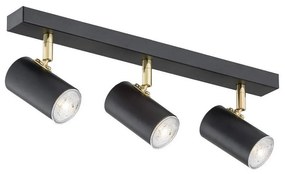 Argon 1476 - Spotlámpa LAGOS 3xGU10/5W/230V fekete/sárgaréz