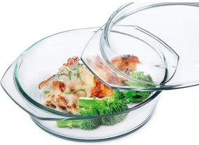 Simax Kerek üveg tepsi fedővel 3,7 l