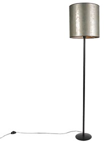 Fekete állólámpa régi taupe árnyalattal 40 cm - Simplo