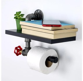 Vécépapír tartó polccal BORU fekete