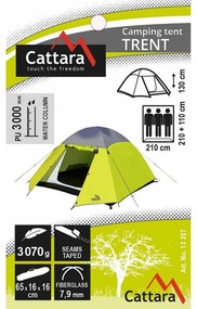 Cattara Trent dupla sátor 3 fő részére, sárga