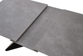 Kihúzható étkezőasztal, beton/fekete, 160-200x90 cm, MAJED
