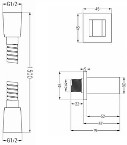 Mexen tartozékok - 1 pontos kézizuhany készlet R-72, rózsaszín arany, 785006050-60