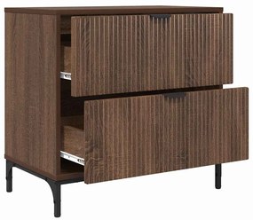 Éjjeli asztal fiókkal barna tölgy 63.5 x 36 x 61 cm Faanyag