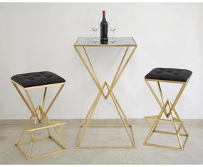 Fekete-aranyszínű kárpitozott bárszék (ülésmagasság 75 cm) Piramid – Mauro Ferretti