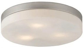 Globo 48403 Mennyezeti matt króm, üveg fehér, ø: 300, H:65, exkl. 3xE27 ILLU 40W 230V