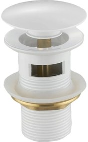 Mexen zárható mosdó kifolyó kerek, ClickClack, nagy dugó, túlfolyóval, fehér, 79920-20