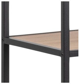 Fekete-natúr színű könyvespolc tölgyfa dekorral 135x185 cm Seaford – Actona