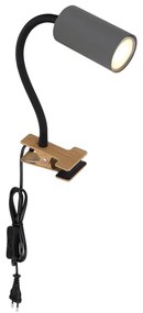 Globo 57911KG - Rugalmas lámpa klipszel ROBBY 1xGU10/25W/230V szürke/barna