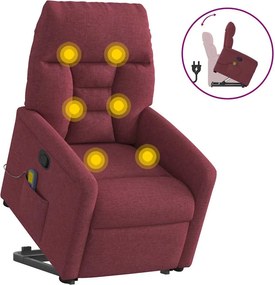 vidaXL bordó szövet dönthető masszázs- és állófotel