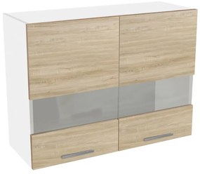 Salandra kétajtós üveges felső konyhaszekrény SC 80 Sonoma N