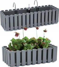 Erkélyláda korláthoz Virágtartó 58cm Fogantyúkkal nedvességmérő