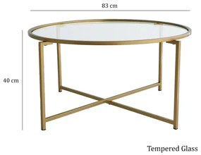 Kávésasztal GOLD SUN 40x83 cm arany