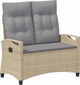 vidaXL Kerti pad párnával Beige és Világosszürke 105 x 60 x 112 cm