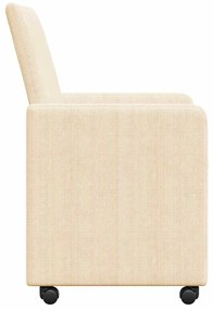 Kerekes Étkező Székek 2 pcs Krém 57 x 66 x 94 cm Bársony anyag