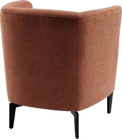 Design fotel, terrakotta/fekete, KAPY