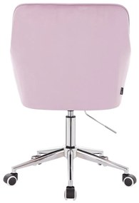 HR550K Halványlila modern velúr szék krómozott lábbal