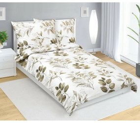 Bellatex szatén lepedő Leaves barna , 140 x 220cm, 70 x 90 cm, 140 x 220 cm, 70 x 90 cm
