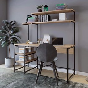 PC asztal Brooklyn (tölgy + fekete). 1073249