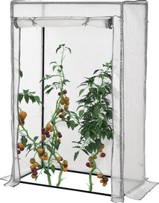 Outsunny Üvegház PE Rács Fóliával, Ajtóval, Télálló Fólia Üvegház Acélból, Erkély, Kert, Paradicsomház 100 x 50 x 150 cm, Paradicsom Üvegház Paradicso