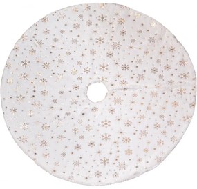 Karácsonyfa szőnyeg GOLD STARS 122 cm, fehér