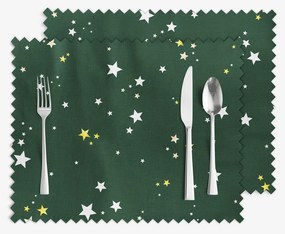 Goldea karácsonyi teflonbevonatú reggeliző alátét - csillagok zöld alapon - 2db 30 x 40 cm