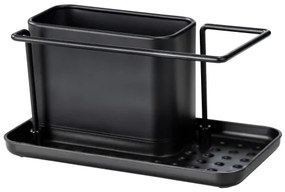 WENKO 55078100 - Konyhai rendszerező BLACK OUTDOOR KITCHEN 21x12 cm rozsdamentes acél/fekete