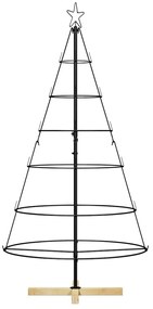 Karácsonyi kúp fa állvánnyal Fekete 150 cm Acél