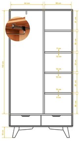 Tölgyfa ruhásszekrény 90x180 cm Greg - The Beds