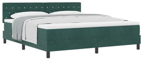 Boxspring Ágy Matrac Kék Zöld Szuper King Bársony