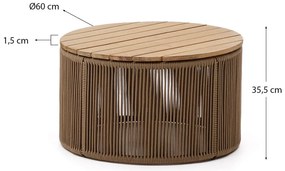 Kerek kerti dohányzóasztal akácfa asztallappal ø 60 cm Dandara – Kave Home